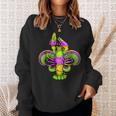 Mardi Gras Fleur De Lis Crawfish Leopard Costume Sweatshirt Gifts for Her