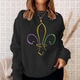 Mardi Gras Gold Purple Green Fleur De Lis Sweatshirt Gifts for Her