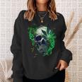 Marijuana Skull Smoke Weed Cannabis 420 Pot Leaf Sugar Skull Sweatshirt Gifts for Her