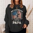 Mein Lieblings-Baseballspieler Nennt Mich Papa American Flag Dad Kapuzenjacke Sweatshirt Geschenke für Sie