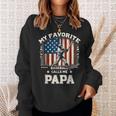 Mein Lieblings-Baseballspieler Nennt Mich Papa American Flag Dad Sweatshirt Geschenke für Sie