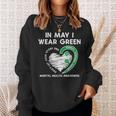 Mental Health May Wear Green Semicolon Depression Awareness Sweatshirt Gifts for Her