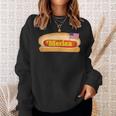 'Merica Hot Dog Flag Patriotic American Flag Hot Dog Sweatshirt Gifts for Her