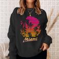 Miami 80S Summer Beach Palm Sunset Sweatshirt Geschenke für Sie