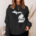 Michigan Love Mi Home State Pride Distressed Sweatshirt Gifts for Her