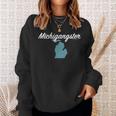Michigangster Classic Detroit Michigan Mitten Sweatshirt Gifts for Her