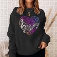 Musical Notes Heart Treble Clef Music Sweatshirt Gifts for Her