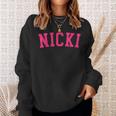 Name Nicki Personalized I Love Nicki Vintage Retro Sweatshirt Gifts for Her