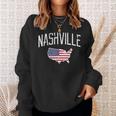 Nashville Tennessee City Pride Usa Flag Distressed Sweatshirt Gifts for Her