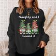 Naughty And I Gnome It Christmas Family Matching Pjs Gnome Sweatshirt Gifts for Her