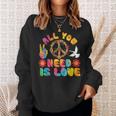 All You Need Is Love Tie Dye Peace Sign 60S 70S Peace Sign Sweatshirt Gifts for Her