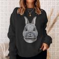 Netherland Dwarf Rabbit Face Sweatshirt Gifts for Her