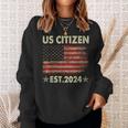 New Us Citizen Est 2024 American Immigrant Citizenship Sweatshirt Gifts for Her