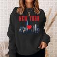 New York City Nyc Ny Skyline Statue Of Liberty Heart Sweatshirt Gifts for Her