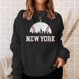 New York City Skyline Downtown Cityscape Baseball Sports Fan Sweatshirt Gifts for Her