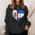 Nicaraguan Mexican Heart Flag Nicaragua Mexico Sweatshirt Gifts for Her