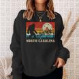 North Carolina Bigfoot Vintage Mountains Hiking Camping Sweatshirt Gifts for Her