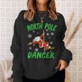 North Pole Dance Santa Claus Pole Dancer Christmas Sweatshirt Gifts for Her