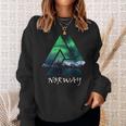 Norway Northern Lights Geometric Travel Sweatshirt Gifts for Her
