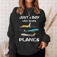 Nur Ein Junge Der Aerplanes Liebe Toddler Pilot Plane Sweatshirt Geschenke für Sie