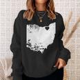 Ohio Love Cleveland Oh State Map Distressed Sweatshirt Gifts for Her