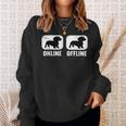 Online Offline Dachshund Dachshund Dog Black Sweatshirt Geschenke für Sie