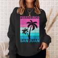 Palm Tree Vintage Family Vacation Puerto Rico San Juan Beach Sweatshirt Gifts for Her