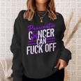 Pancreatic Cancer Fuck Off Purple Ribbon Support Sweatshirt Gifts for Her