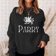 Parry Surname Welsh Family Name Wales Heraldic Dragon Sweatshirt Gifts for Her