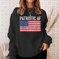 Patriotic Af American Flag Heart 4Th Of July Usa Pride Sweatshirt Gifts for Her
