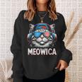 Patriotic Meowica 4Th Of July Cat American Flag Usa Kitty Sweatshirt Gifts for Her