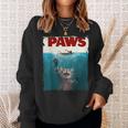 Paws Kitten Meow Parody Cat Lover Cute Cat Sweatshirt Gifts for Her