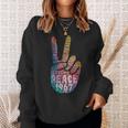 Peace Hand Sign Peace Sign Vintage Hippie Sweatshirt Geschenke für Sie