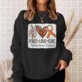 Peace Love Cure Ms Warrior Multiple Sclerosis Awareness Sweatshirt Gifts for Her