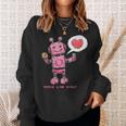 Peace Love Donuts Retro Robot Sweatshirt Gifts for Her