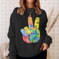 Peace Sign Hand Tie Dye Hippie 60S 70S 80S Boys Girls Sweatshirt Gifts for Her