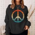 Peace Sign Vintage Distressed Anti War Freedom Retro Sweatshirt Gifts for Her