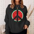Peace Sign Watermelon Fruit Graphic Sweatshirt Gifts for Her