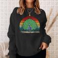 Peacock Bird Vintage Style Distressed Retro Peacock Sweatshirt Gifts for Her