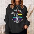 We The People Means Everyone Vintage Lgbt Gay Pride Flag Sweatshirt Gifts for Her