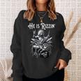 Percussion Drum Rizz He Is Rizzin Jesus Drumming Sweatshirt Gifts for Her