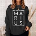 Personalisiertes Marius Vintage-Schwarz Sweatshirt, Retro Namensdesign Geschenke für Sie