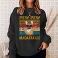 Pew Pew Madafakas French Bulldog Dogs Dad Vintage Sweatshirt Geschenke für Sie