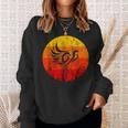 Phoenix Rising Fire Rebirth Fire Bird Vintage Retro Sunset Sweatshirt Gifts for Her