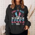Pink Or Blue Great Auntie Loves You Gender Reveal Sweatshirt Gifts for Her