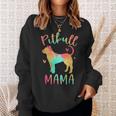 Pitbull Mama Colorful Pitbull Terrier Pittie Dog Mom Sweatshirt Gifts for Her