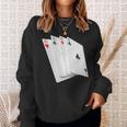 Poker Four Aces Casino Gambling Idea Sweatshirt Gifts for Her