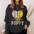 Poppy Of Both Ball Poppy Baseball Softball Pride Sweatshirt Gifts for Her
