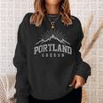Portland Oregon Mountains Nature Outdoor Souvenir Sweatshirt Gifts for Her