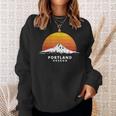 Portland Oregon Mt Hood Sunset Clean Variant Sweatshirt Gifts for Her